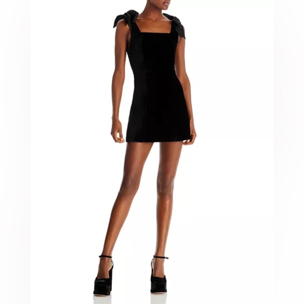 Alice + Olivia Maryann Tie Shoulder Mini Dress